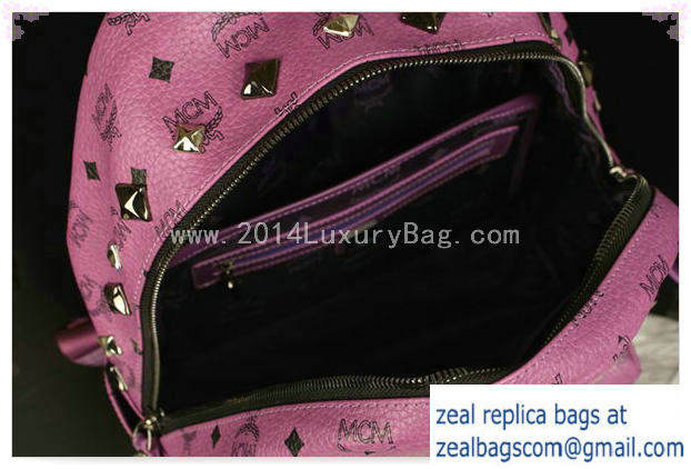 High Quality Replica MCM Stark Backpack Jumbo in Calf Leather 8100 Purple
